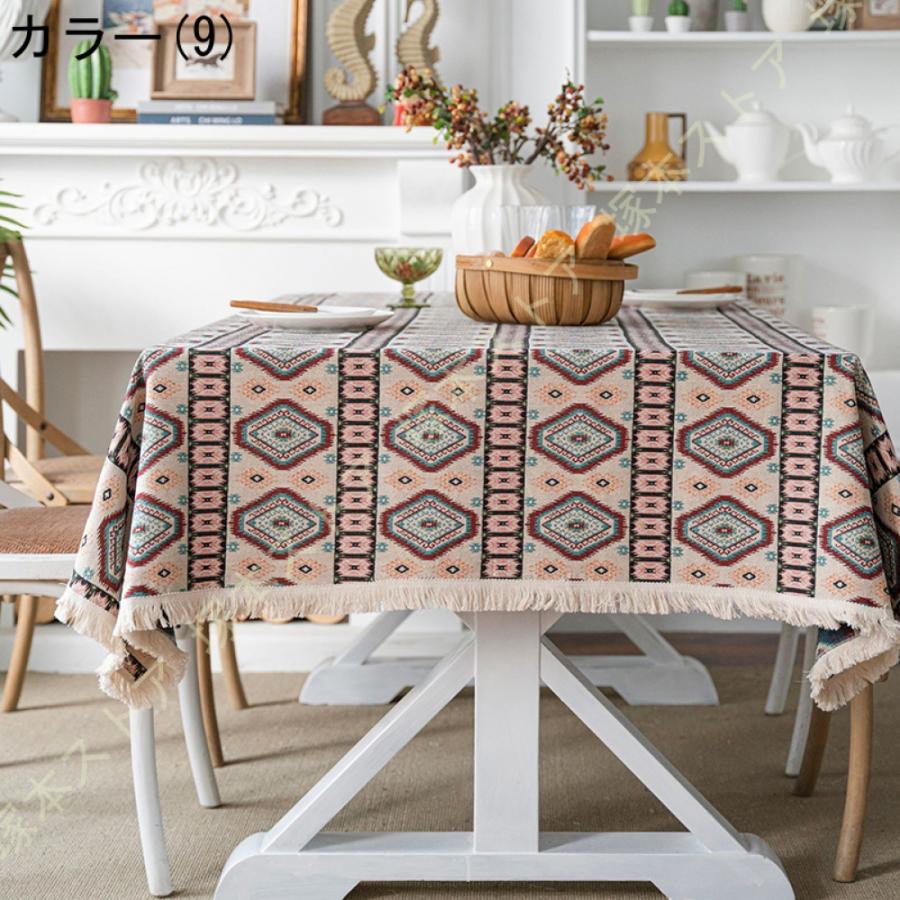 テーブルクロス おしゃれ 北欧 エスニック柄 民族風 耐熱 防汚 滑り