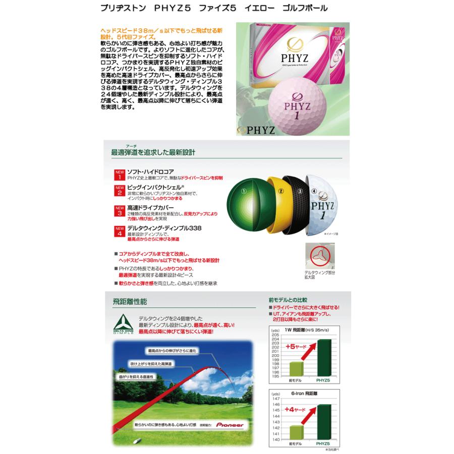 PHYZ ブリヂストン PHYZ5 ファイズ5 パールピンク ゴルフボール 1