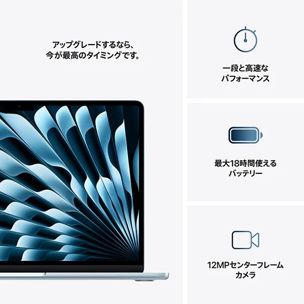 MacBook Air 2025年製 Apple 13.6インチ M4チップ MC6V4J/A 10コア SSD