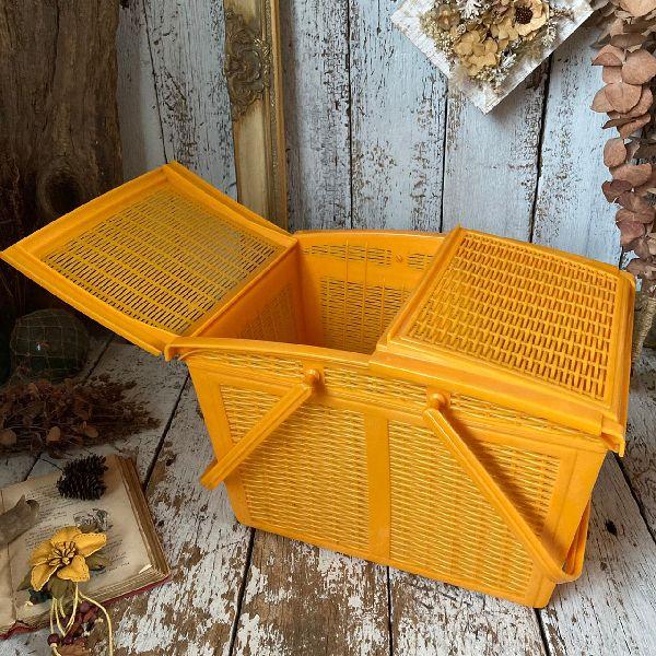 ≫ヴィンテージ*レトロポップ プラスチック ピクニック バスケット