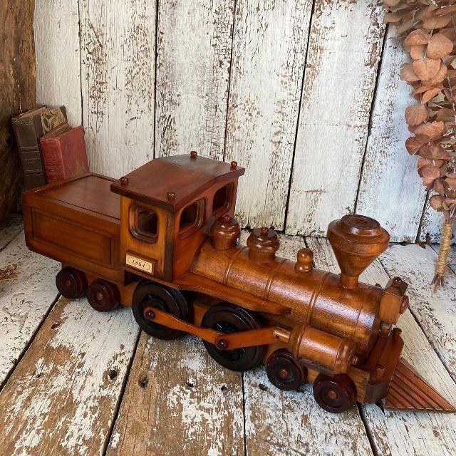 VINTAGE ヴィンテージ ウッド ロコモーティブ オブジェ 木製 機関車