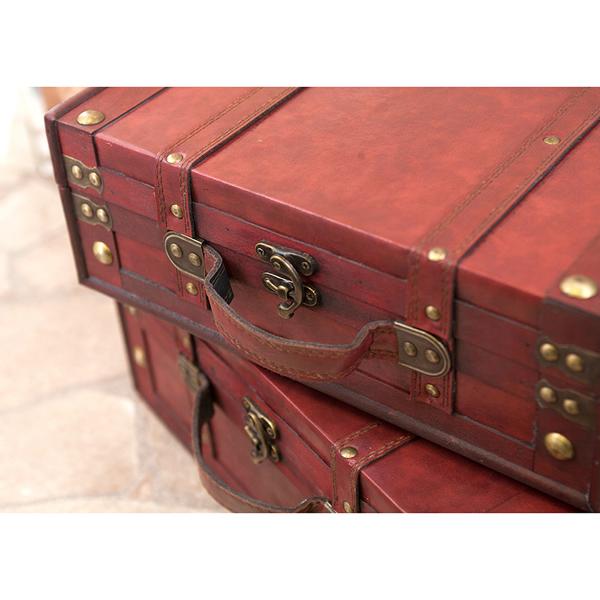 トランク 2個セット 収納ボックス 収納箱 おしゃれ 木製 置き物