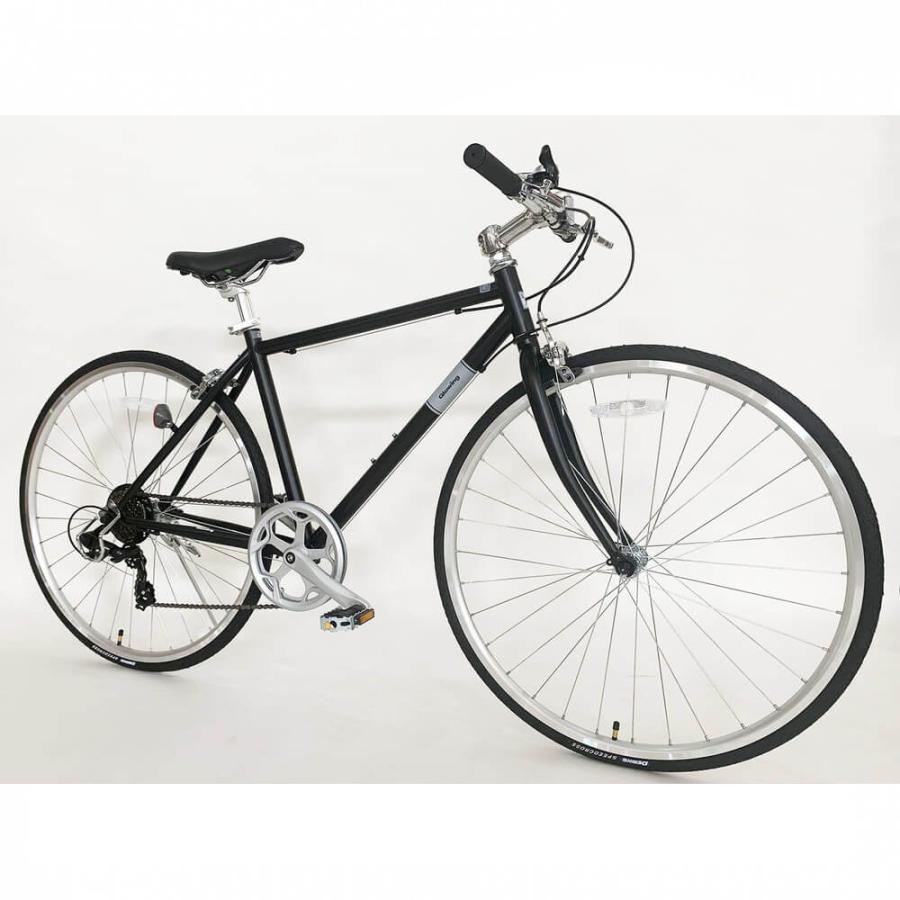 Glowing クロスバイク700C・7段ギア CL701 マットブラック／ホワイト