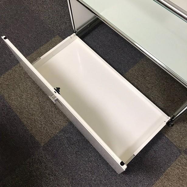 USM USM Haller ハラーシステム 1列2段キャビネット ガラス扉 ピュア