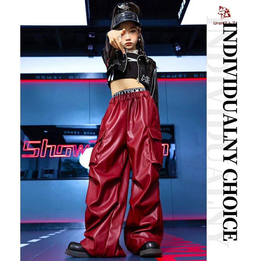 キッズ ヘソ出し チア ダンス衣装 セットアップ 女の子 ジャケット 黒