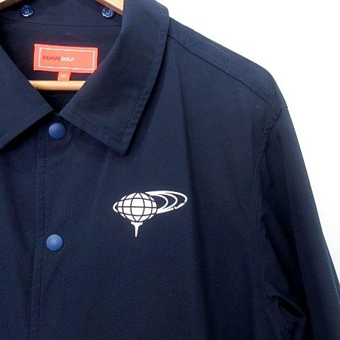 ビームスゴルフ BEAMS GOLF ブルゾン コーチジャケット 胸ロゴ XL 紺