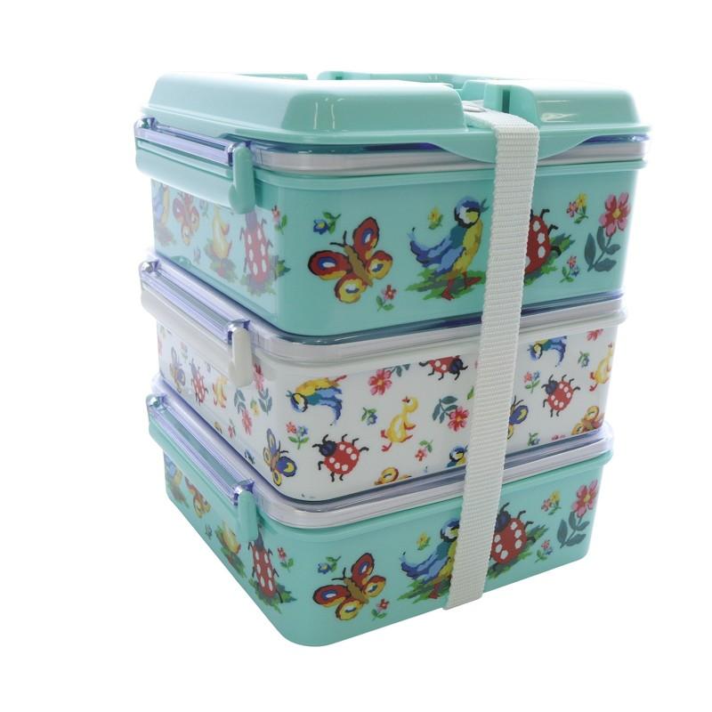 未使用品 フェイラー FEILER ハイジ 3段ランチボックス お弁当箱 黄緑