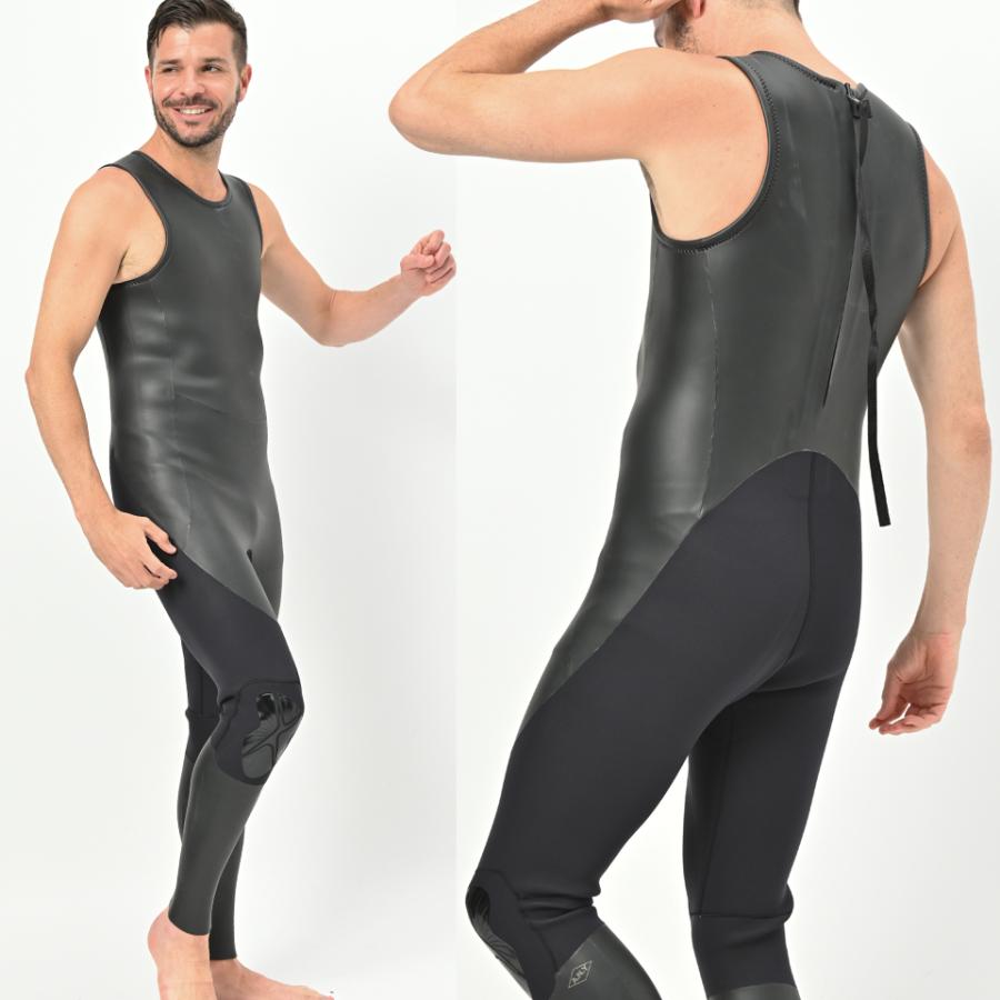 ANDNEWYOU ロングジョン 3mm メンズ サーフィン ウェットスーツ スキン