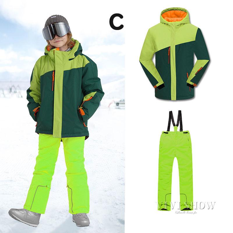 子供用スノーウェア 2点セット 男女兼用 キッズ スノーボードウェア