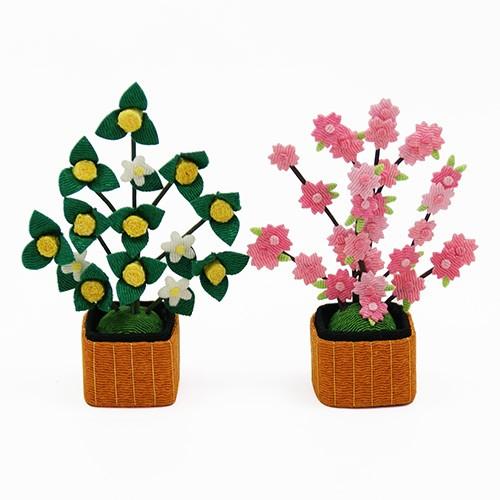 大阪長生堂 ちりめん 桜橘 高さ8.5cm 雛人形 小道具 道具 自由に飾って