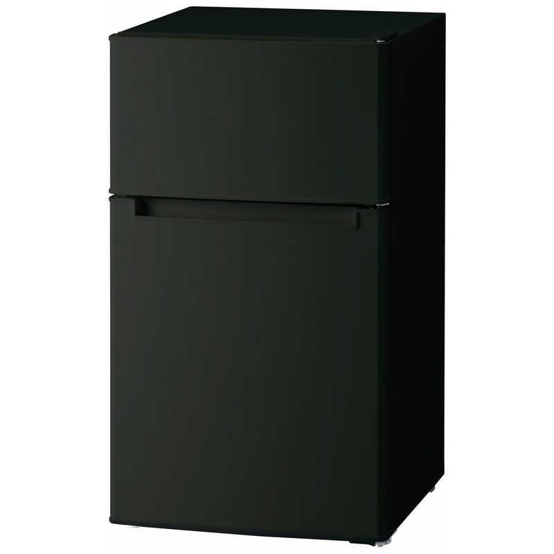 ORIGINALBASIC 冷蔵庫 2ドア 幅47.4cm 85L 右開き 直冷式 ブラック BR