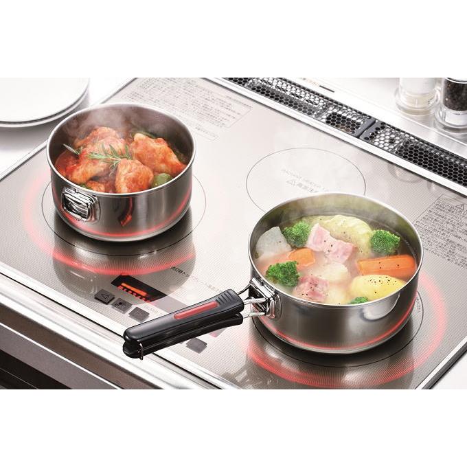 鍋 取っ手が取れる 着脱式 16cm 18cm 20cm セット IH対応 ガス火