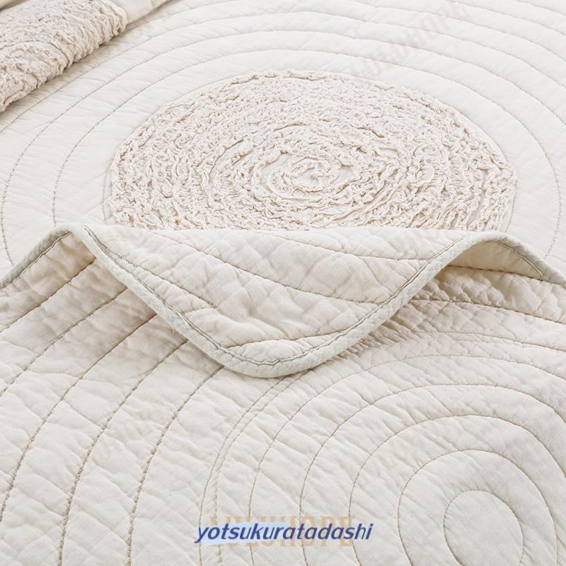 ベッドスプレッド キルト ベッドカバー ダブル おしゃれ 3点セット 綿