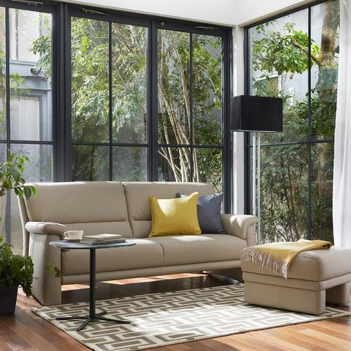 大塚家具 [3人掛] ドイツ製ソファ「ベルク」本革 総革張り#24 トープ色