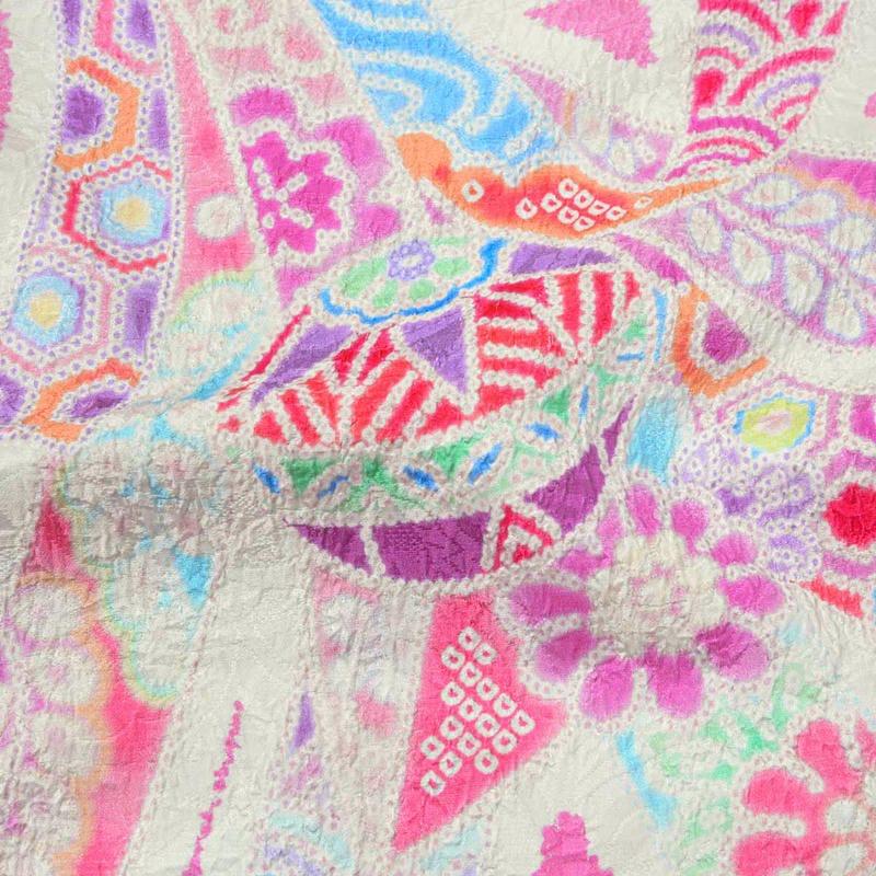 七五三 7歳着物 レンタル フルセット 総絞り ピンク 熨斗束に手毬