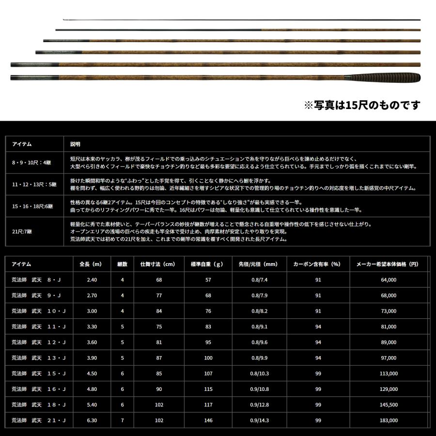 DAIWA（ダイワ） へら竿 荒法師 武天 12・J 2024年モデル : つり具の