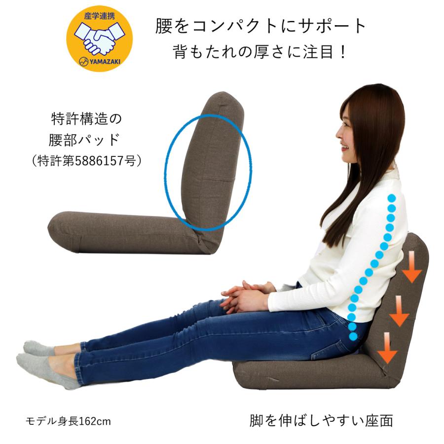 座椅子ヤマザキ 産学連携 コンパクト座椅子3 日本製 ヤマザキ 背部17