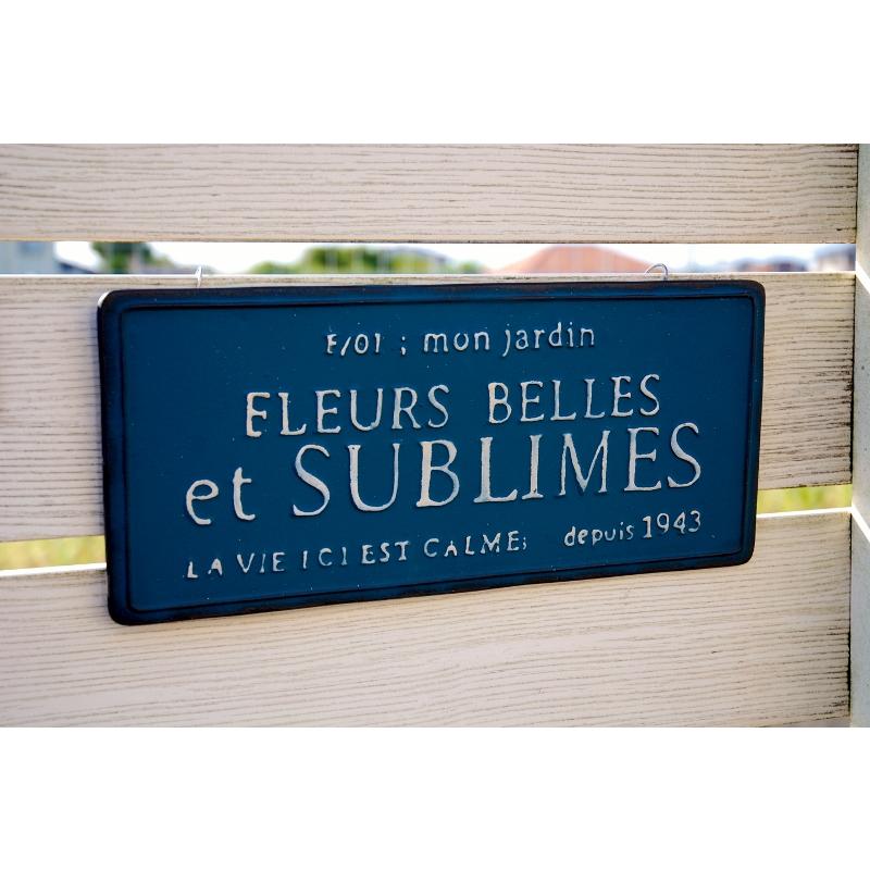 ブリキサイン ガーデニング雑貨 友膳 スブリームプレート 青 ブリキ