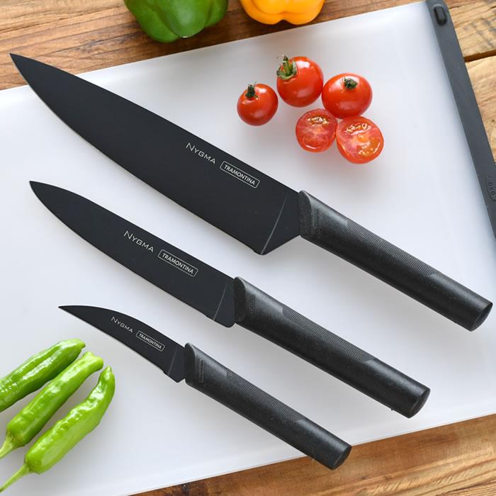 TRAMONTINA（トラモンティーナ） ニグマブラック 3Pセット 包丁セット