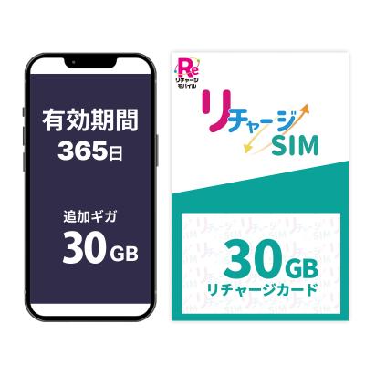リチャージWiFi 【リチャージSIM専用】30ギガ_365日 リチャージカード