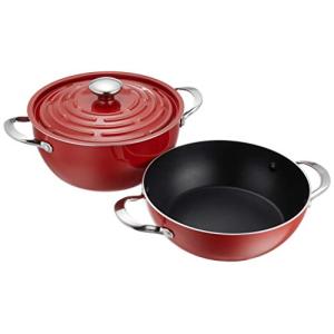 マイヤー (Meyer) 両手鍋 24cm アルミニウム合金 IH対応 軽量 レッド