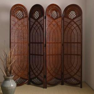 衝立 4連 ラタン パーテーション 籐家具 高さ150cm（ 衝立 間仕切り