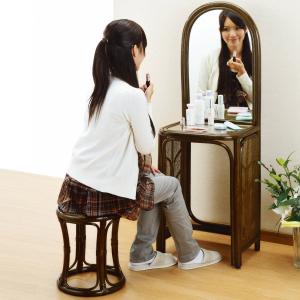 今枝商店 籐 ドレッサー 円型スツール付き 幅45cm （ ラタン スリム