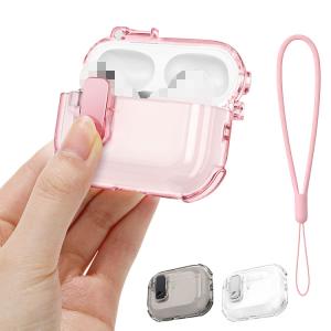 AirPods4 ケース AirPods 4 カバー クリア 透明 カラビナ付き TPU