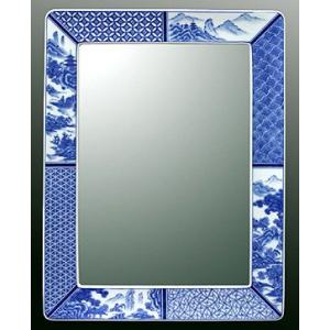 鏡 ミラー 壁掛け鏡 ウオールミラー（有田焼 伊万里焼 陶器 磁器）：yt