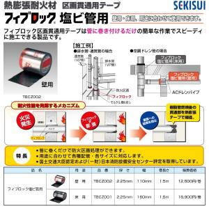 セキスイ TBCZ002-06 熱膨張耐火材フィブロック塩ビ管用 壁用 厚さ