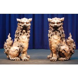 新垣光雄 特大シーサー＠手捻 今一番、沖縄で力のあるシーサー作家の