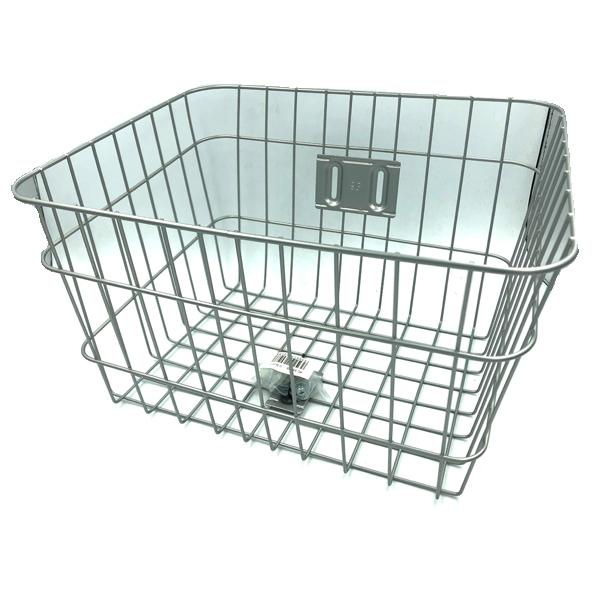 アサヒサイクル 角型ワイヤー前カゴ（金具付）シルバー塗装 自転車用
