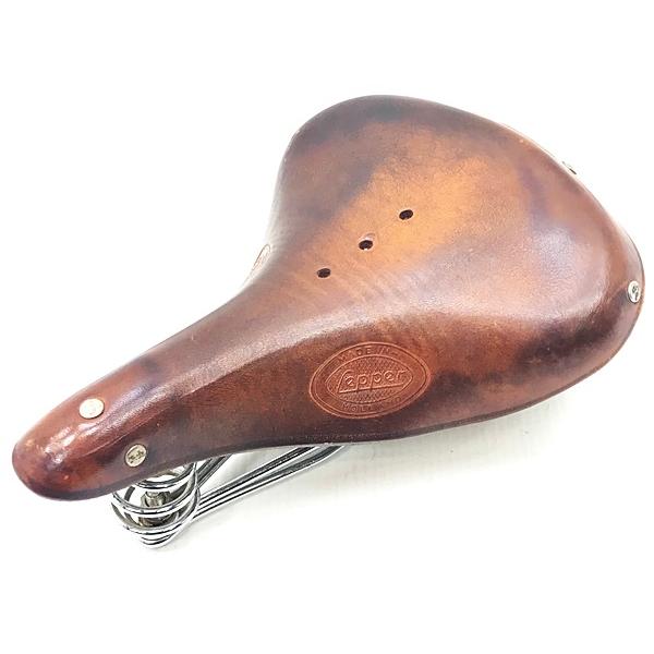 希少 レッパー Lepper ビンテージ 革サドル ブラウン オランダ製