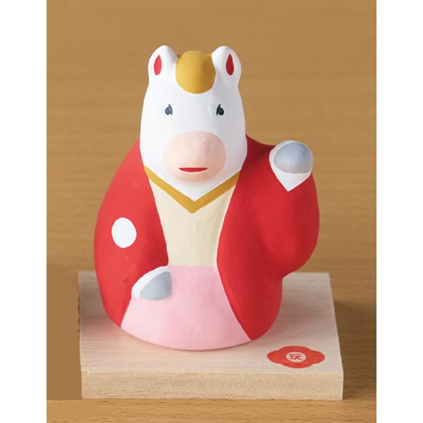 玩具工房」干支玩具 開運招き午（左手） G26-5 干支 干支置物 干支飾り