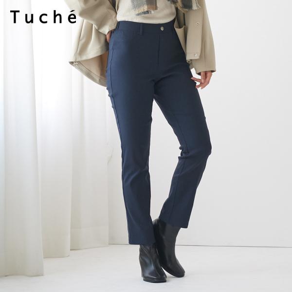 Tuche グンゼ レーヨン混 裏起毛 ストレートパンツ 秋 冬 レディース