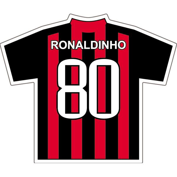 ロナウジーニョ(ACミラン 80)ユニフォームステッカー : サッカー