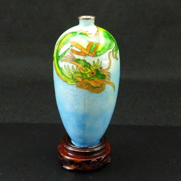 一輪挿し 花瓶 おしゃれ 七宝焼き 七宝焼 昭和レトロ インテリア 龍の