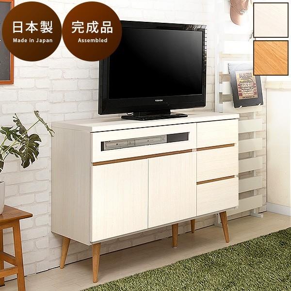 テレビ台 ハイタイプ 幅110cm 完成品 ホワイト ナチュラル 日本製
