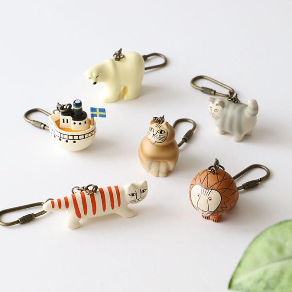 Lisa Larson（リサラーソン） キーホルダー 北欧 ライオン ネコ 動物