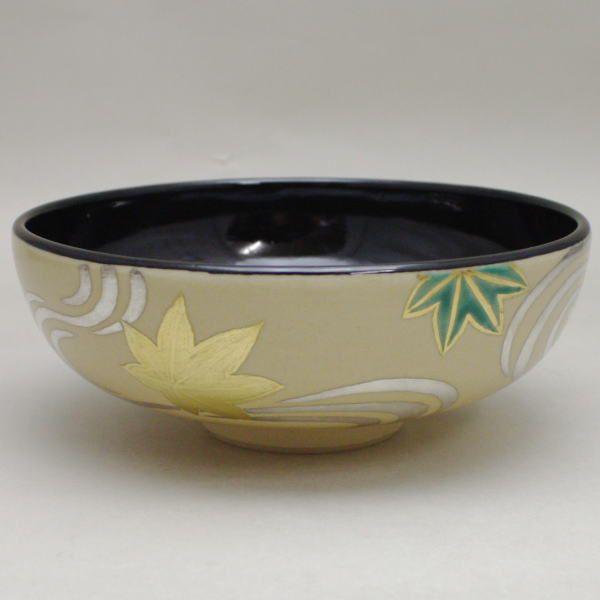 茶道具 抹茶茶碗 馬盥 金青楓に流水 田中寿宝作 久窯 茶道 : 茶道具