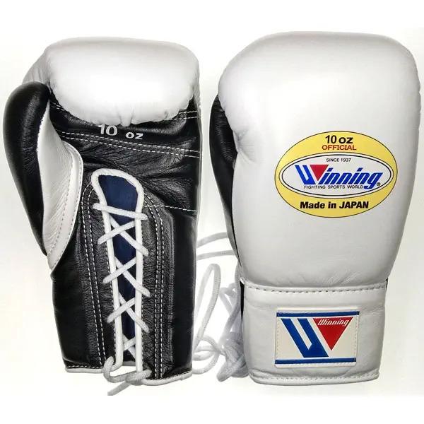 10オンス MS-300-WHTBLK1 ウイニング ボクシンググローブ ひも式