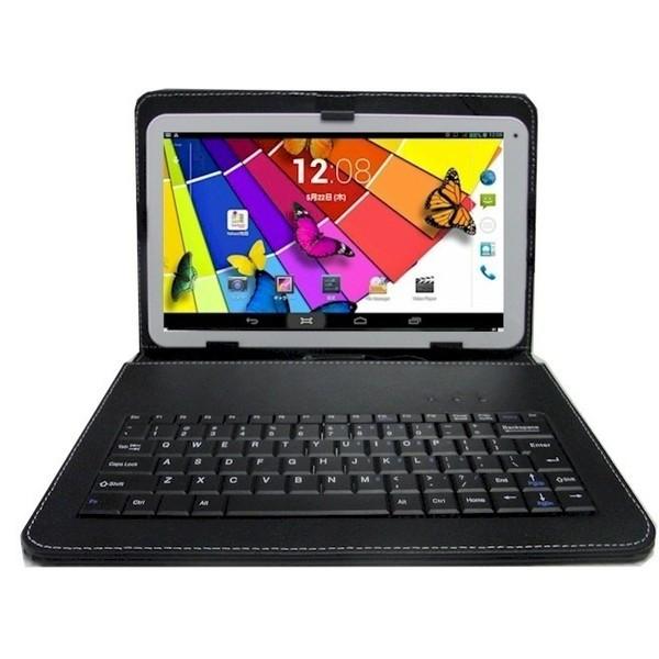 7〜8インチタブレットPC対応 レザーキーボードケース マイクロUSB