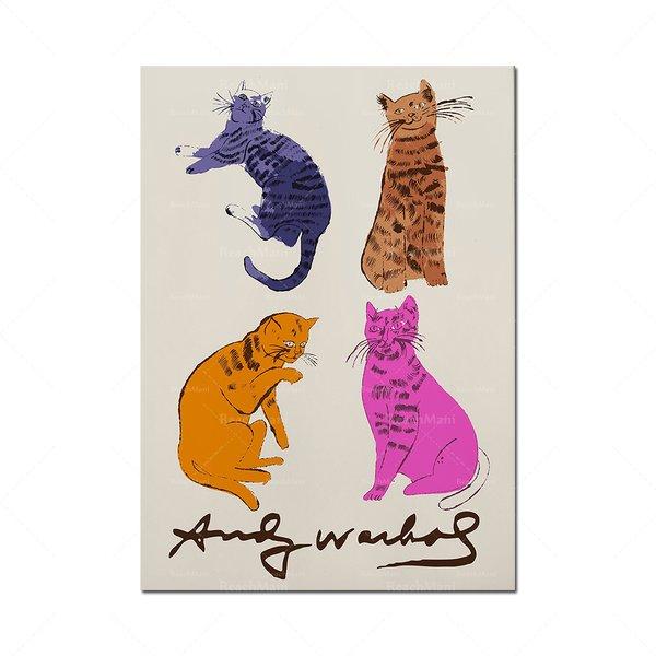 額付 アートポスター アートフレーム 壁 アンディウォーホル 絵 4匹