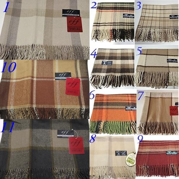 ラムウール100％ ひざ掛け チェック柄 Bigサイズ 大きい 肩掛け 毛布