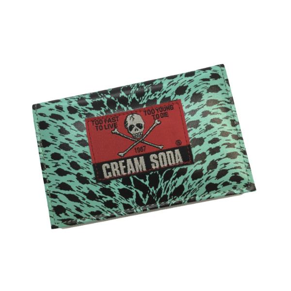 クリームソーダ（CREAM SODA） CSヒョウ柄パスケース MINTBLUE CREAM