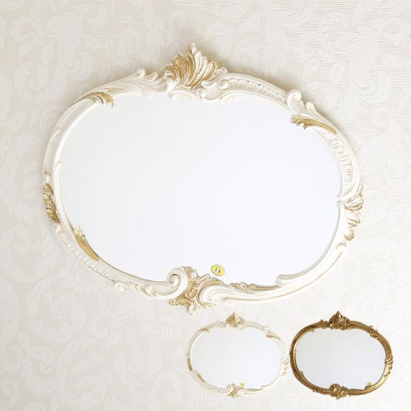 壁掛け ミラー おしゃれ ウォールミラー 鏡 姿見 ロココ調 姫系