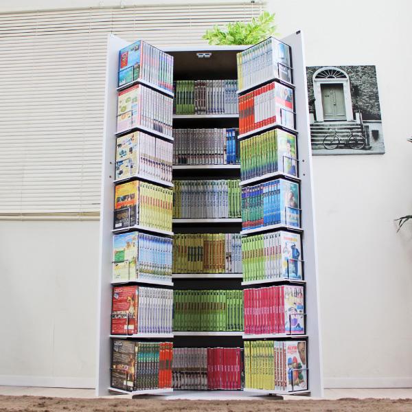 DVDで最大400収納可能 DVD CD コミック書棚 ストッカー 収納庫 本棚