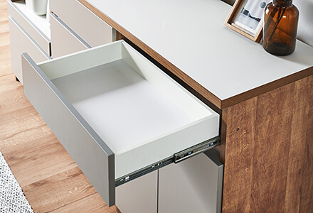 大川家具】キッチンカウンタ―180cm ラテ ホワイトウッド/ブラウン