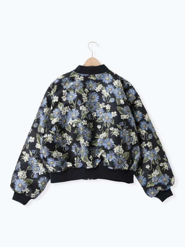 セール】 花柄ゴブラン織り中綿ブルゾン（ベージュ/ミント/ネイビー