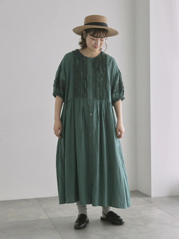 セール】 【WEB限定 Sサイズ】【WACLOTH】フリル切替ワンピース